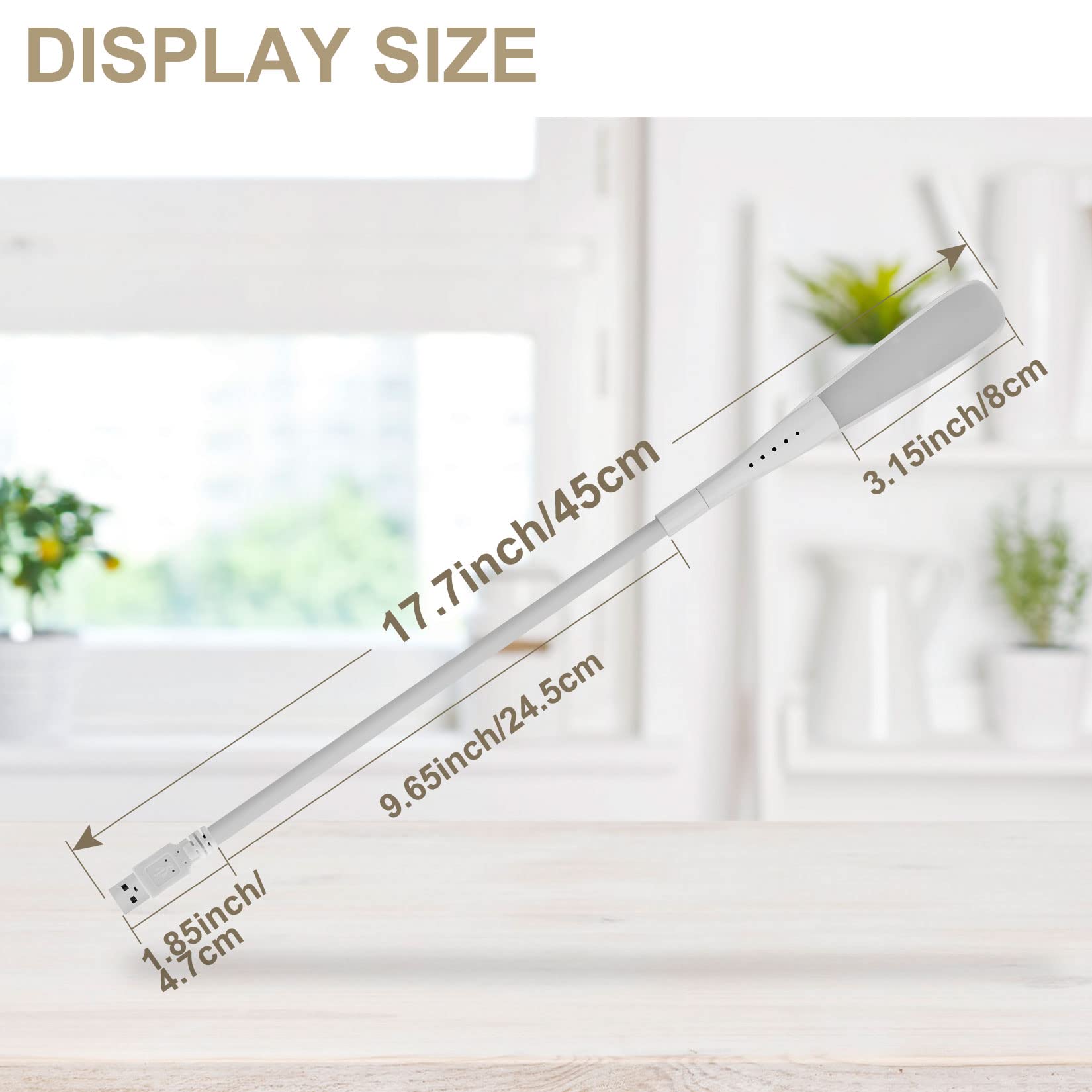 LEDGLE Luce Lettura USB Dimmerabile, Lampada USB per PC, Luce USB Portatile, 14 LED, 3 Livelli di Luminosità, Interruttore Touch, per Laptop, Tastiera, Computer