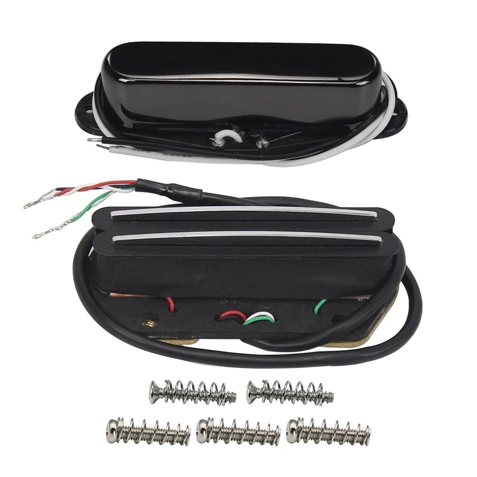 Pastilla De Guitarra Eléctrica Profesional Juego Negro De Pastilla Alnico 5 De Doble Riel | Pastillas de mástil de bobina única para puente, compatibles con piezas de guitarra