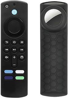 B/A Remote Cover Compatible with Fire-TV-Stick 4k Max/3rd Gen/Airtag | Soft Silicone Remote Control Case | Shockproof Luminous Protective Case Cover for Fire-TV-Stick 4k Max (6 Colors) Black