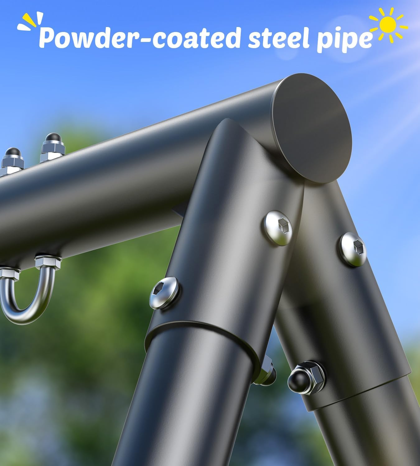 Trekassy Saucer Swing with Frame for Kids Outdoor, 440lbs Swing Set with Heavy Duty Metal Stand for Backyard, Outdoor Kids Play Equipment (Patented)