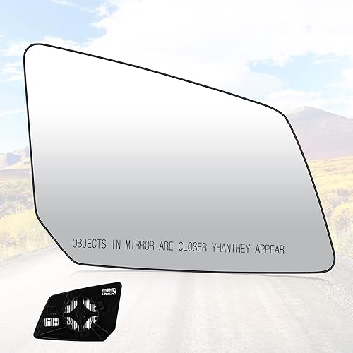 Youxmoto Reemplazo de cristal del espejo lateral derecho del pasajero para GMC Acadia 2007-2016, Chevy TraverseSaturn Outlook, con placa trasera de
