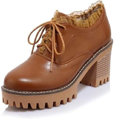 Amazon.com: Zapatos de tacón alto para mujer, estilo vintage, estilo Oxford,  con cordones, tacón alto, zapatos de vestir de trabajo : Ropa, Zapatos y  Joyería
