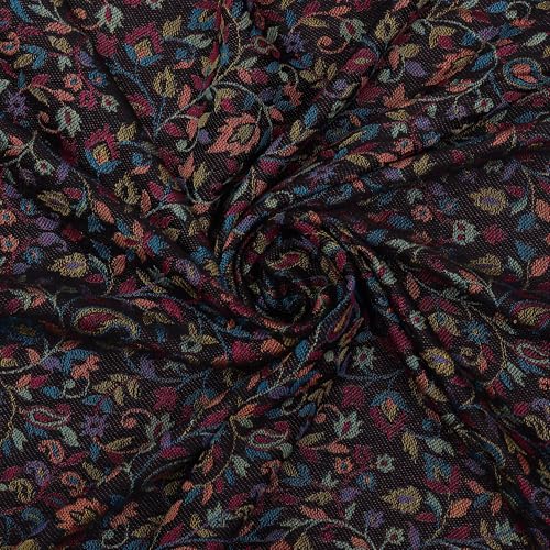 Image of EH Pashmina Stole, Reversible Jamawar weave in beautiful paisley & floral, very soft MODAL fabric, all season Stole, Scarf, Wrap.