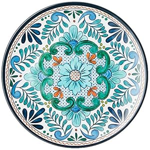 Certified international talavera melamine 12 piece dinnerware set service for 4 multicolored  urban country home decor