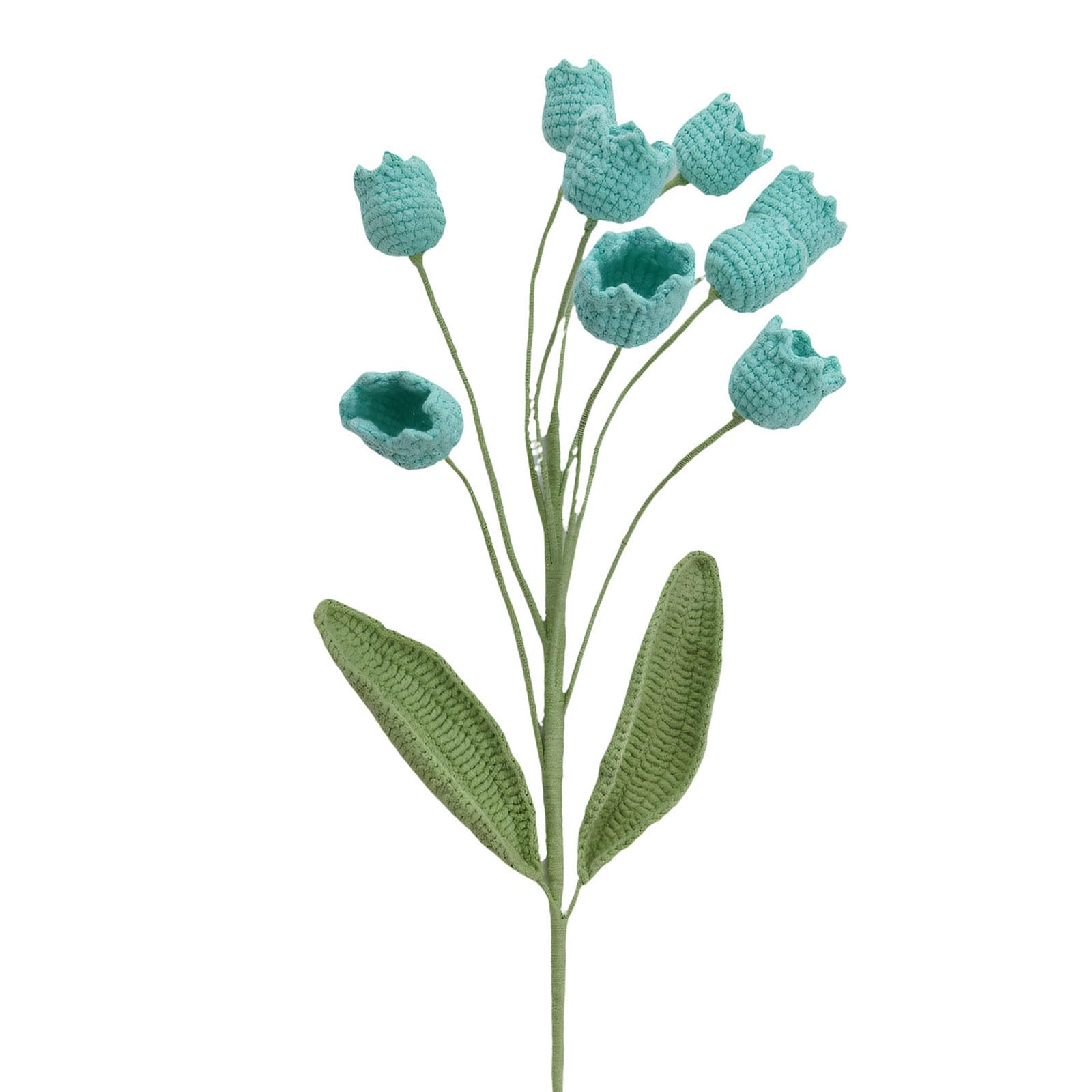 YWLUUOO 9Pieces Artificial Crochet Lilies of the Valley Bouquets Wool Flower for Home Decors Gift Wedding Centerpieces Wool Flower