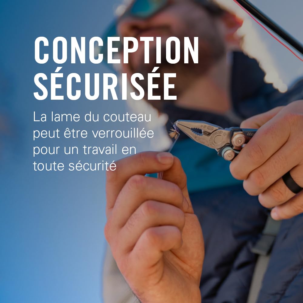 Leatherman Skeletool RX - Outil Multifonction d'urgence avec Lame Dentelée et Brise-Verre - Acier Inoxydable CPM-154