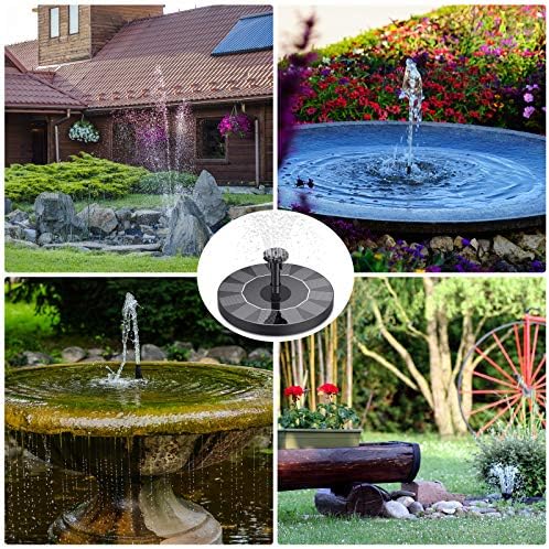 AISITIN Solar Fountain Pump, Solar Powered Water Fountain with 6 Nozzles, Floating Solar Pond Pump for Bird Bath, Garden, Pond, Pool and Fish Tank