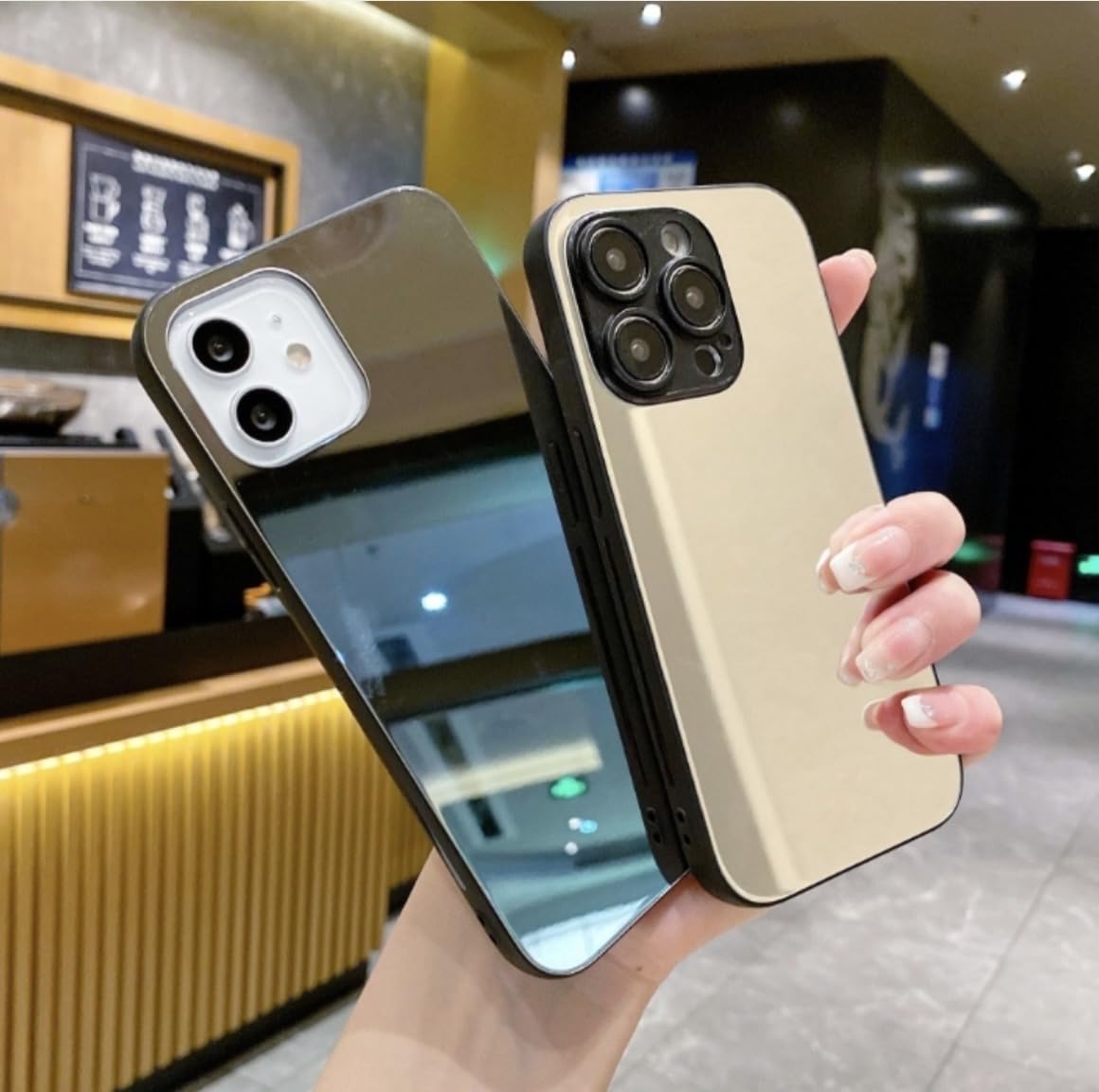 Amazon.co.jp: アイフォン用ケース 全面ミラーデザイン シルバーミラー