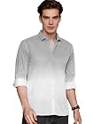 IndoPrimo Men's Cotton Shirt with Full Sleeves Spread Collar Classic