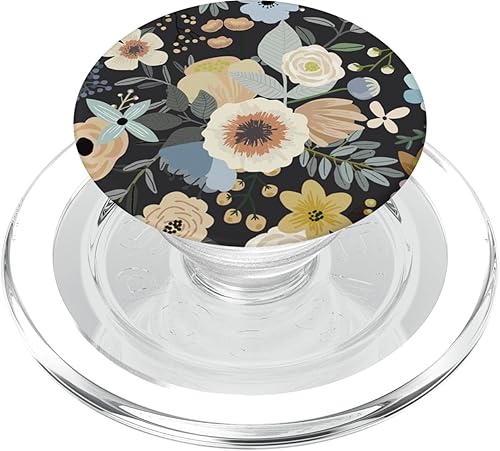 Miniatura 7 de Boho Jardín de flores silvestres Patrón floral botánico (negro) PopSockets estándar PopGrip