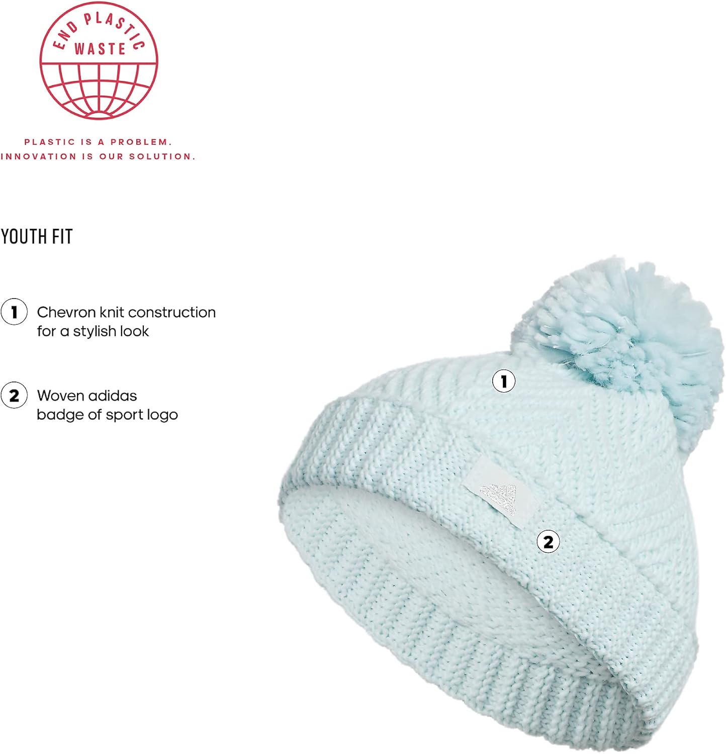 adidas Boys' Kids Twilight Ballie Pom Beanie, Bliss Lilac Purple/Pulse Lilac Purple, One Size: Clothing, Shoes & Jewelry