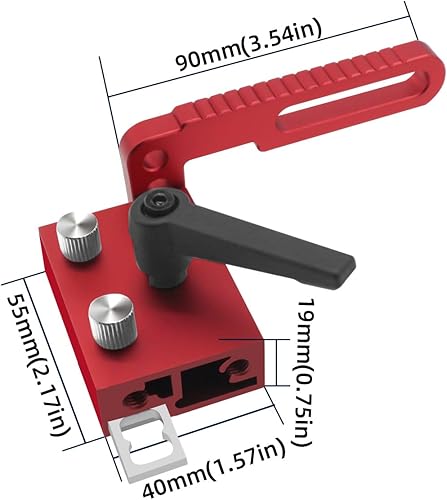 Miniatura 4 de Tope de pista de inglete tipo 75, tope de inglete preciso en T, escala ajustable, tope de inglete manual de aleación de aluminio para ranura en T