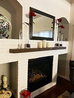 joelsantiques 84 Inch Wooden Floating Shelves for Wall - 84x7x3 in - Made of Natural Wood - Long Heavy Duty Rustic Wall Shelves for Bedroom - Perfect for Living Room, Kitchen - Medium Brown