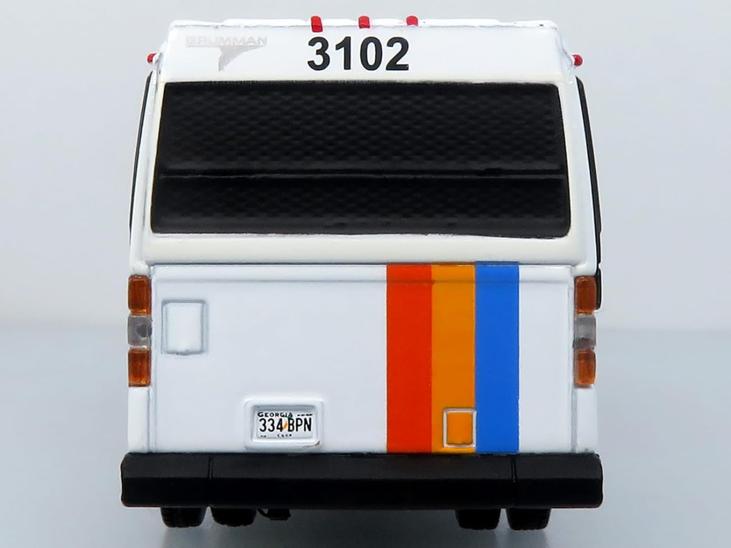 1980 870 Advanced Design Transit Bus Marta Atlanta White with Stripes Vintage Bus & Motor Collection Limited Edition 1/87 (HO) Diecast Model 87-0623