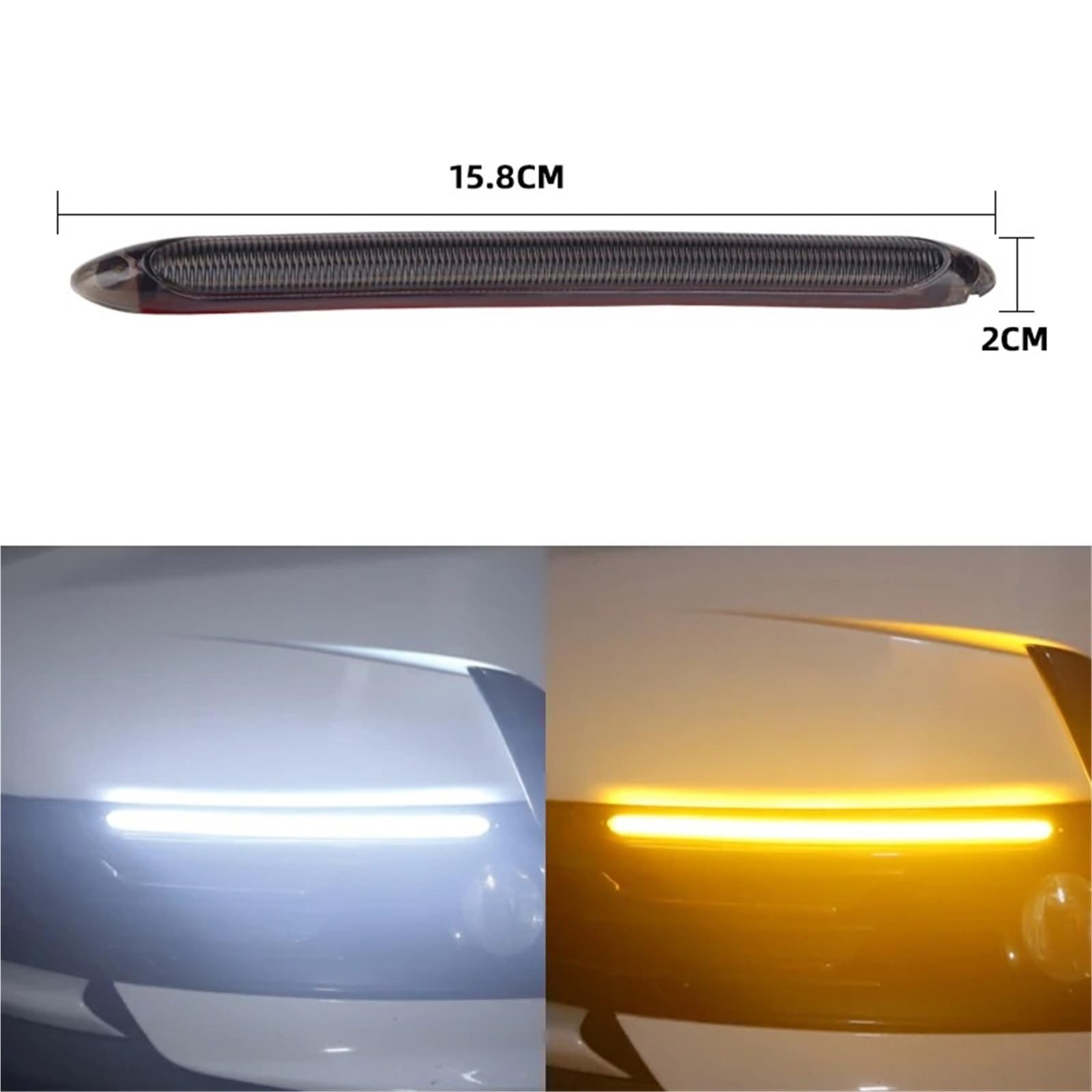 LED Specchietto Retrovisore Indicatore 2 Pezzi 12v Luci Diurne Universali Per Auto Luci Di Marcia Diurna LED Striscia Sequenziale Segnale Di Svolta Flusso Giallo(15.5CM)