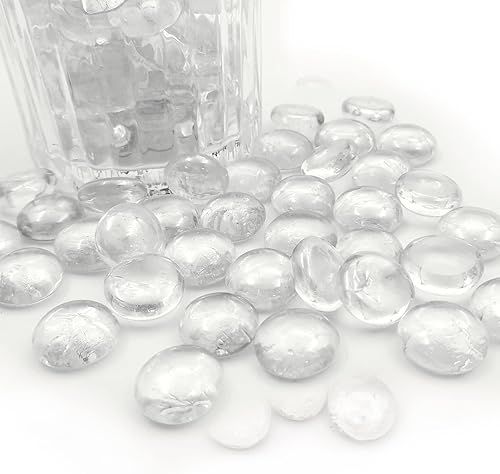 Miniatura 3 de Canicas de vidrio plano de 1 libra, relleno de jarrón para hoguera, guijarros de vidrio para plantas de interior, decoración de acuario, decoración