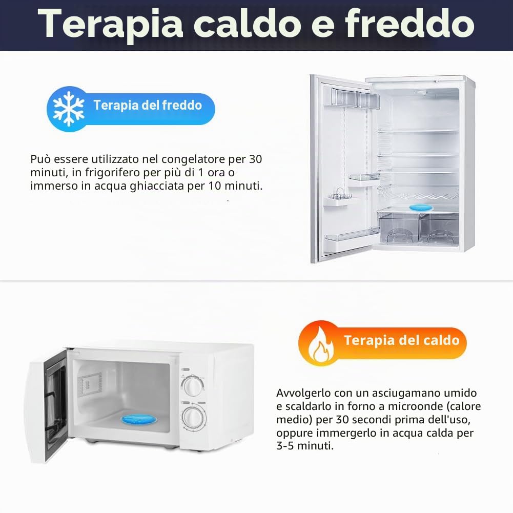 AOOWU Ghiaccio Gel Riutilizzabile, 6 PCS Impacchi Gel Riutilizzabili Fredde e Calde, Set di Cuscinetti Refrigeranti per Lesioni, Sollievo Dal Dolore, Punture di Insetti, Terapie Caldo/Freddo