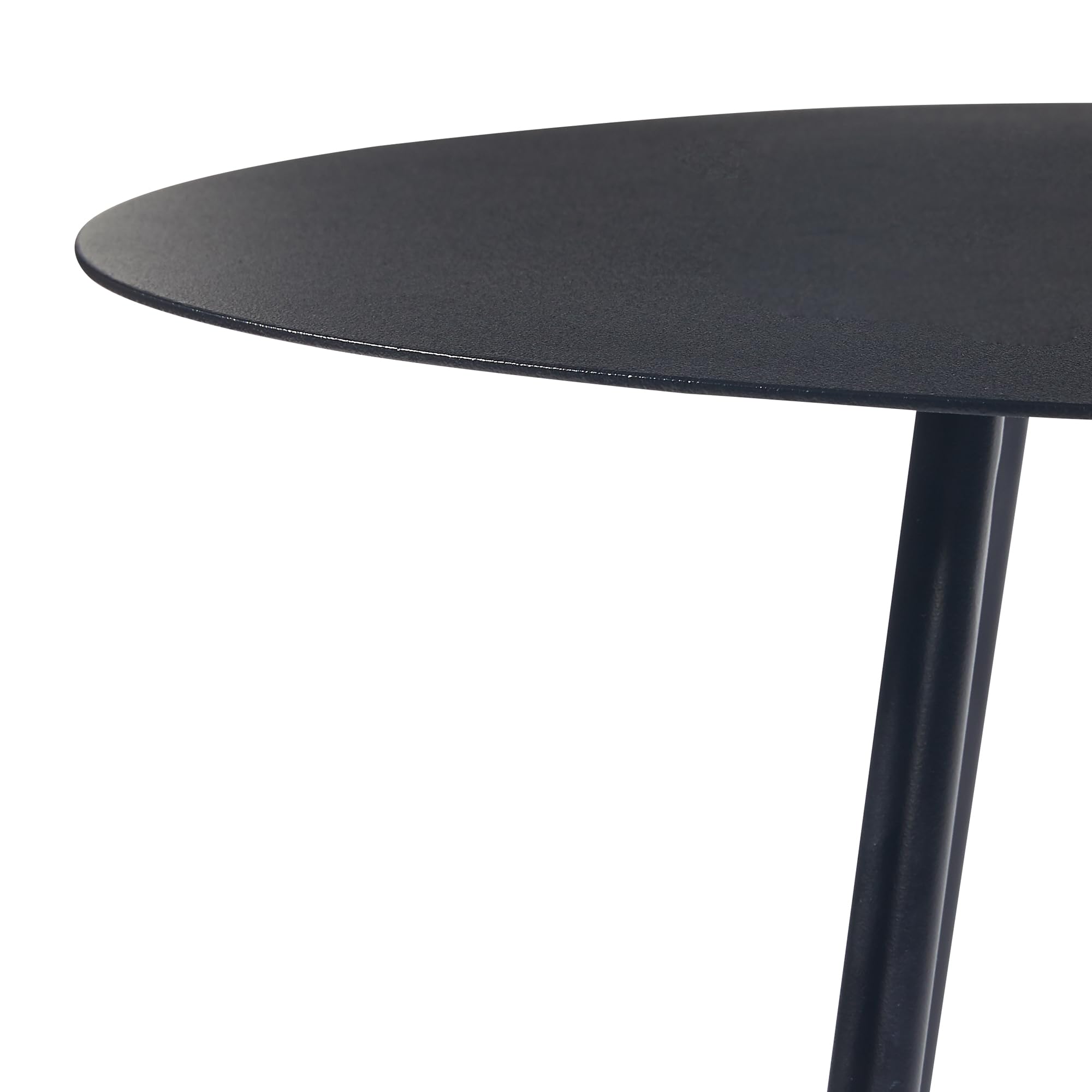 [en.casa] Table d'Appoint avec Plateau Rond et 3 Pieds Bout de Canapé Design Guéridon Table de Chevet Petite Table Basse pour Salon Chambre Bureau Métal 45 x 40 cm Noir