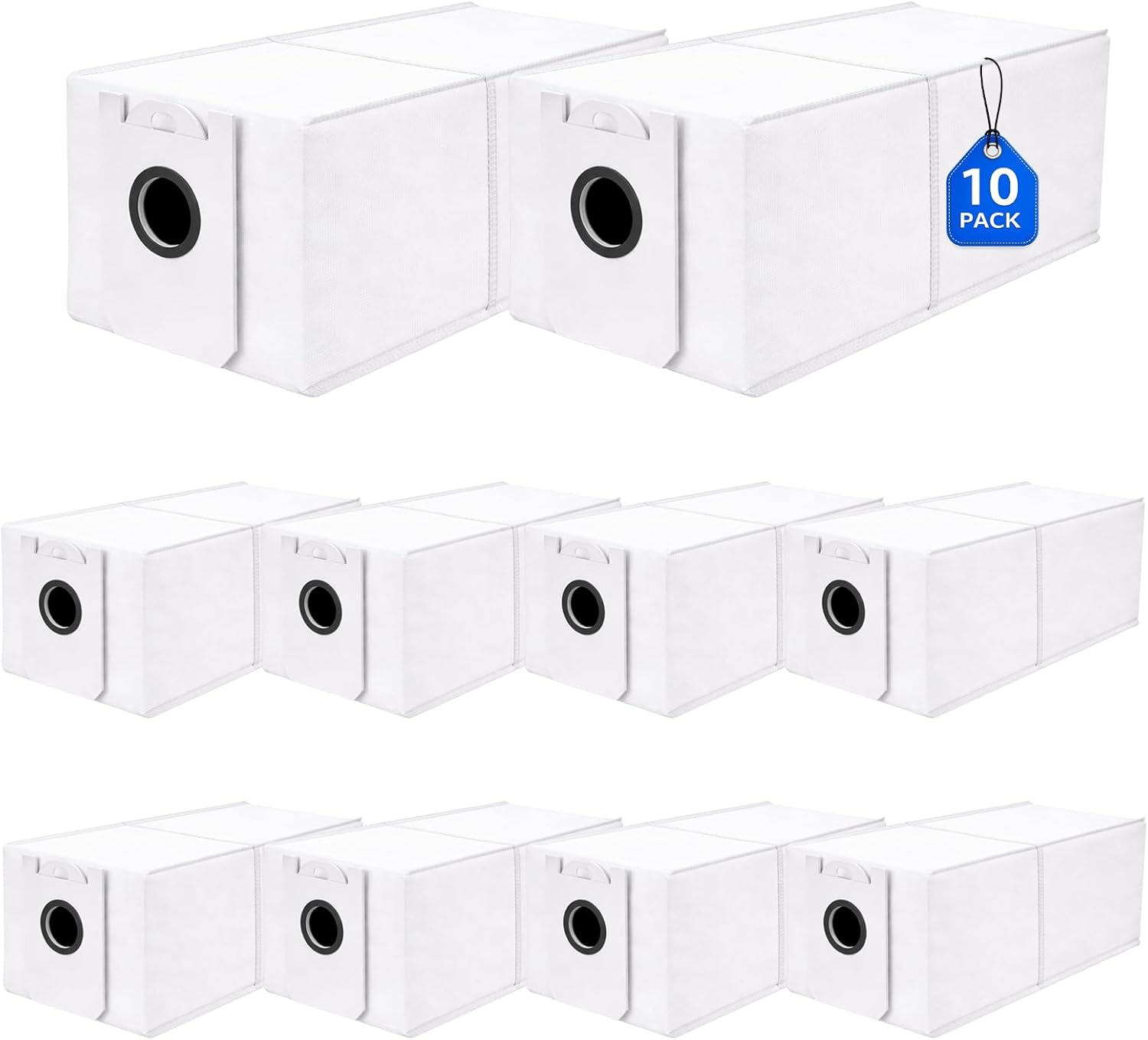 10 Pack 4.6 Liter Disposable Dust Bag Compatible with bObsweep Dustin & Orb-i Self-Emptying Robot Vacuum Replacement Parts Accessories, 10 Vacuum Bags