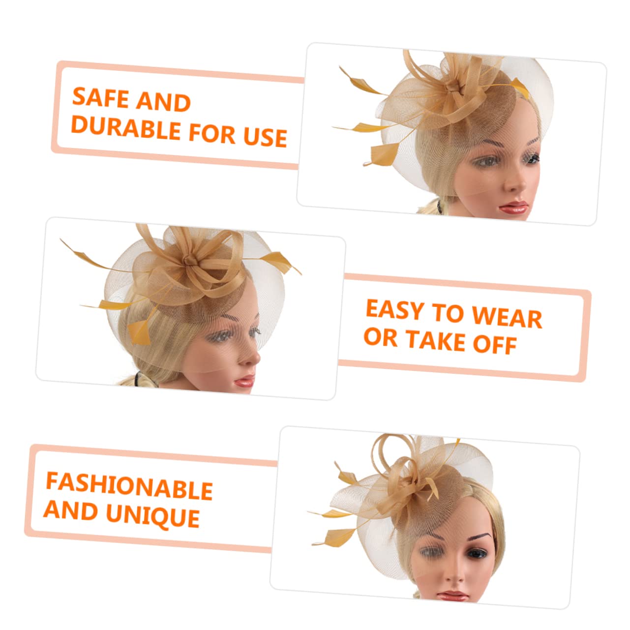 Abaodam 5pezzi Fascinator Elegante per Donne con Design Rete e Piume Artificiali Copricapo per Feste Matrimoni e Tea Party Accessorio Romantico e Leggero per Occasioni Speciali