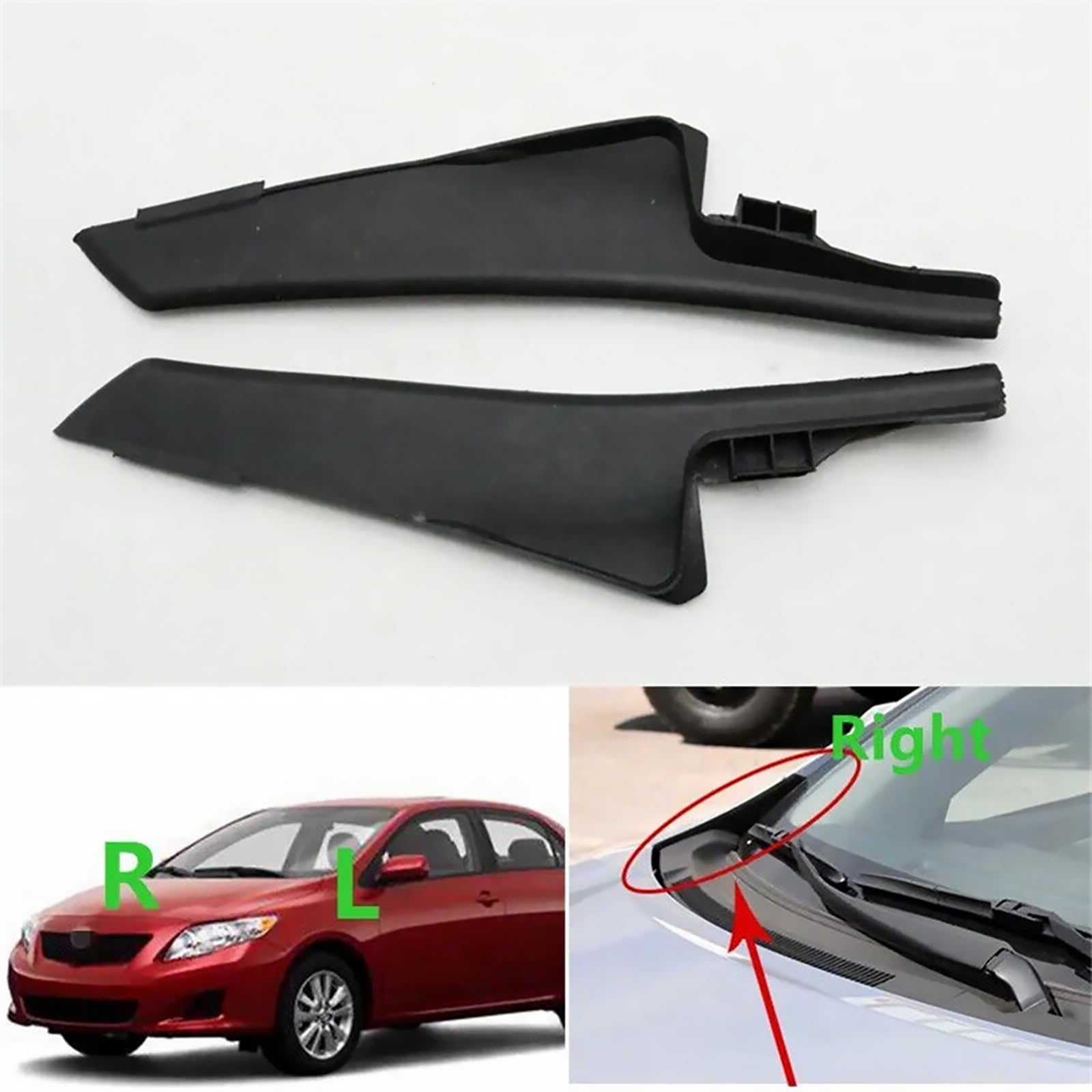 2PCS Windshield Wiper Cowl Cover Trim Replacement for Toyota Corolla 2007-2013 53824-02020