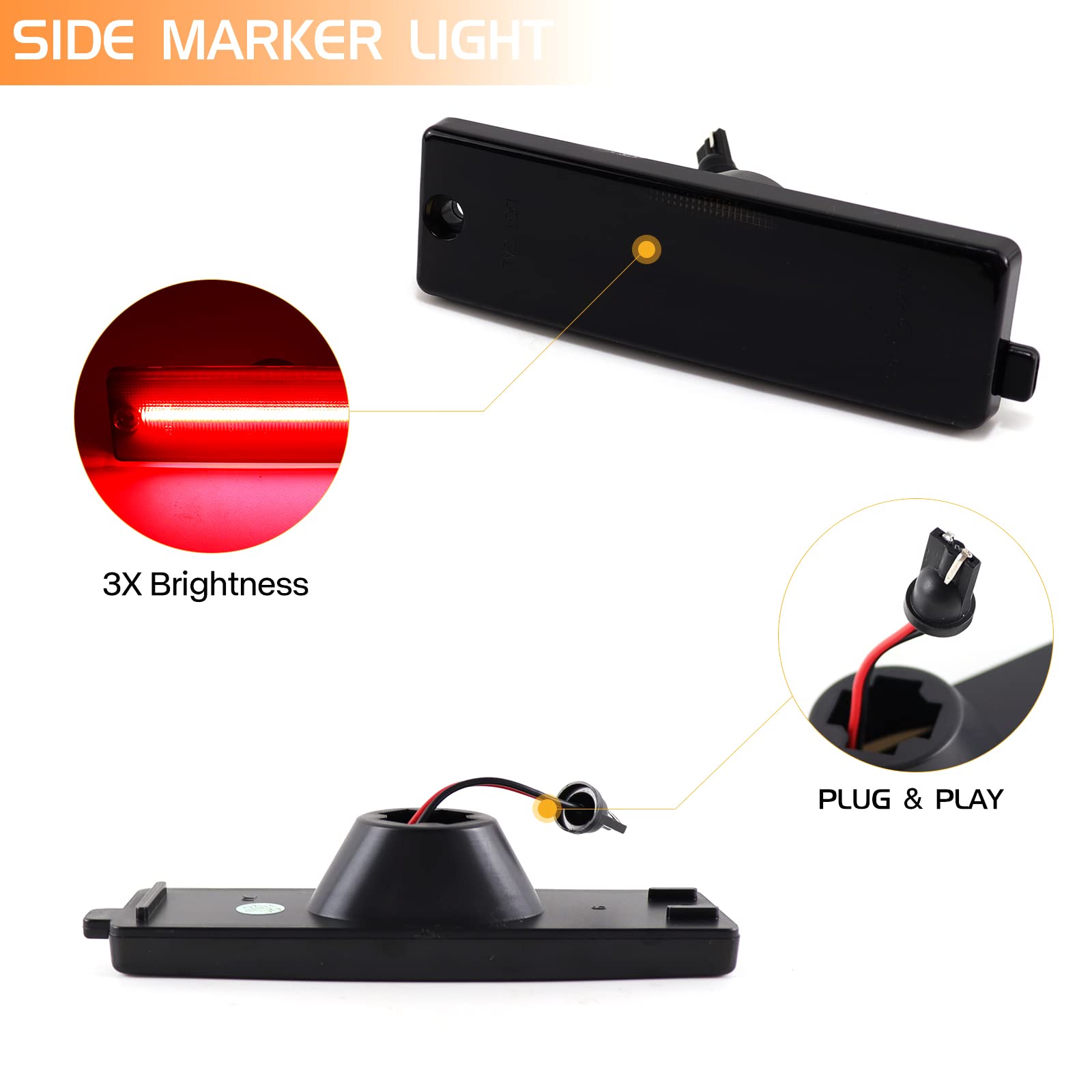 Luces LED De Arcador Lateral Para Parachoques Delantero, Reflectores Blancos Para Chevy Caaro