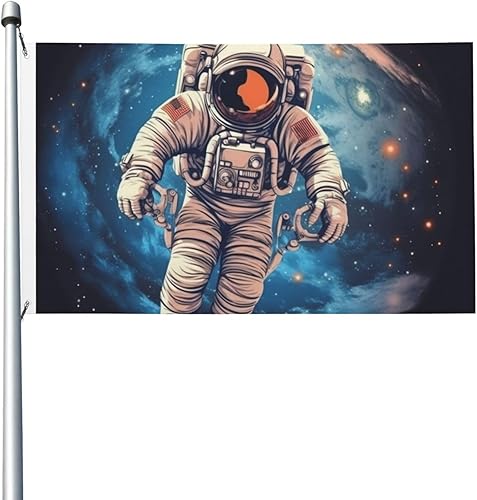Flag 3 X 5 Ft Double Sided Astronauta Planet Print Garden Yard Flags Personalized Greeting Banner For Indoor Outdoor Party Home Decor
