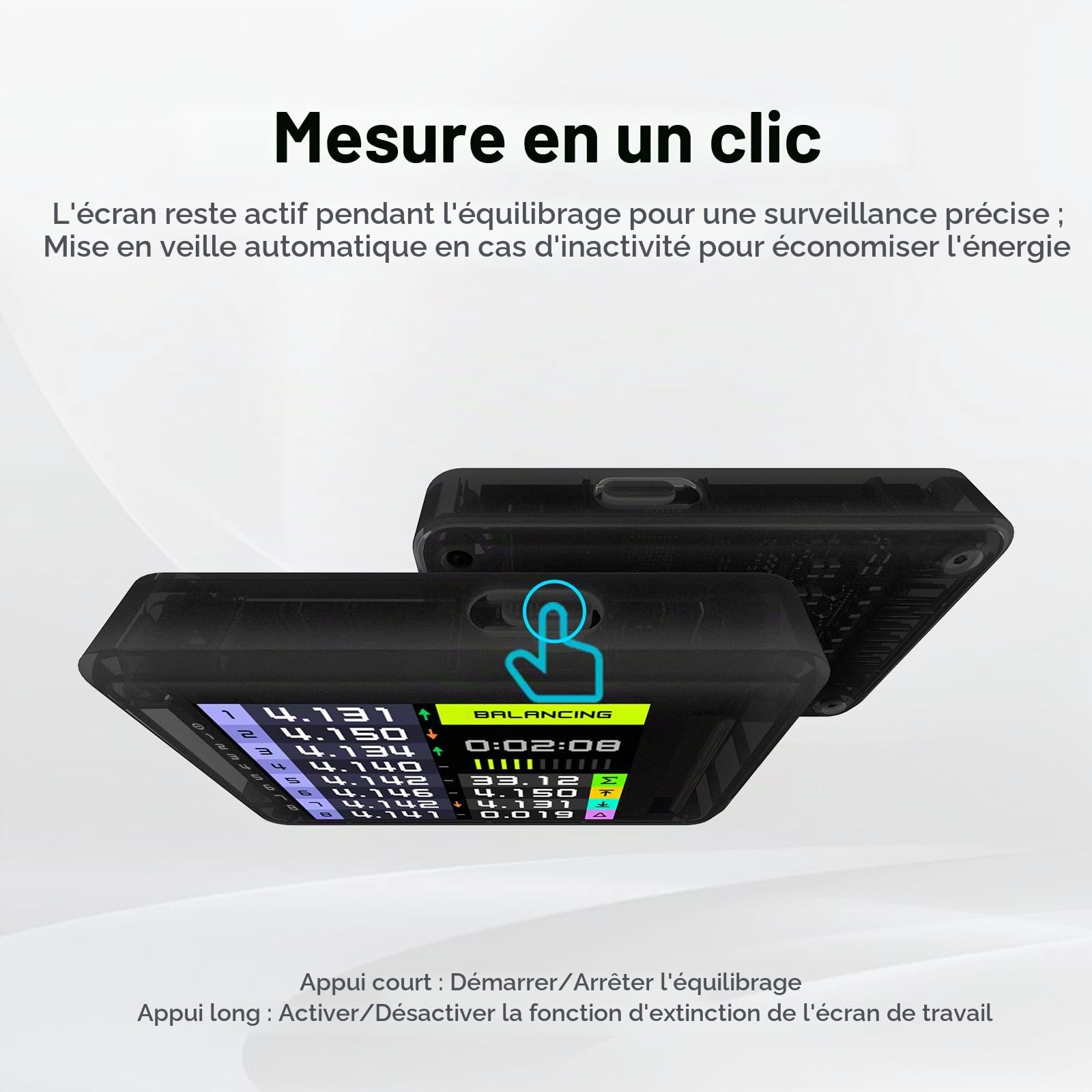 ISDT BL8 Testeur de batterie LiPo 2S-8S Smart Active Balancer XH2.54 Testeur de tension de cellules pour batteries RC avec application d'écran couleur de haute précision et télécommande