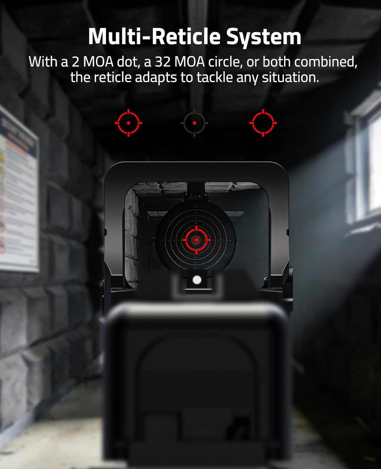 CVLIFE WildHawk X Z03 Solar Red Dot for RMS/RMSC, Multi-Reticle 2MOA & 32MOA Circle Pistol Sight, 3500G Shockproof Motion Awake Handgun Red Dot, Multi-Coating lens, with Adapter for RMR/MOS/Picatinny.