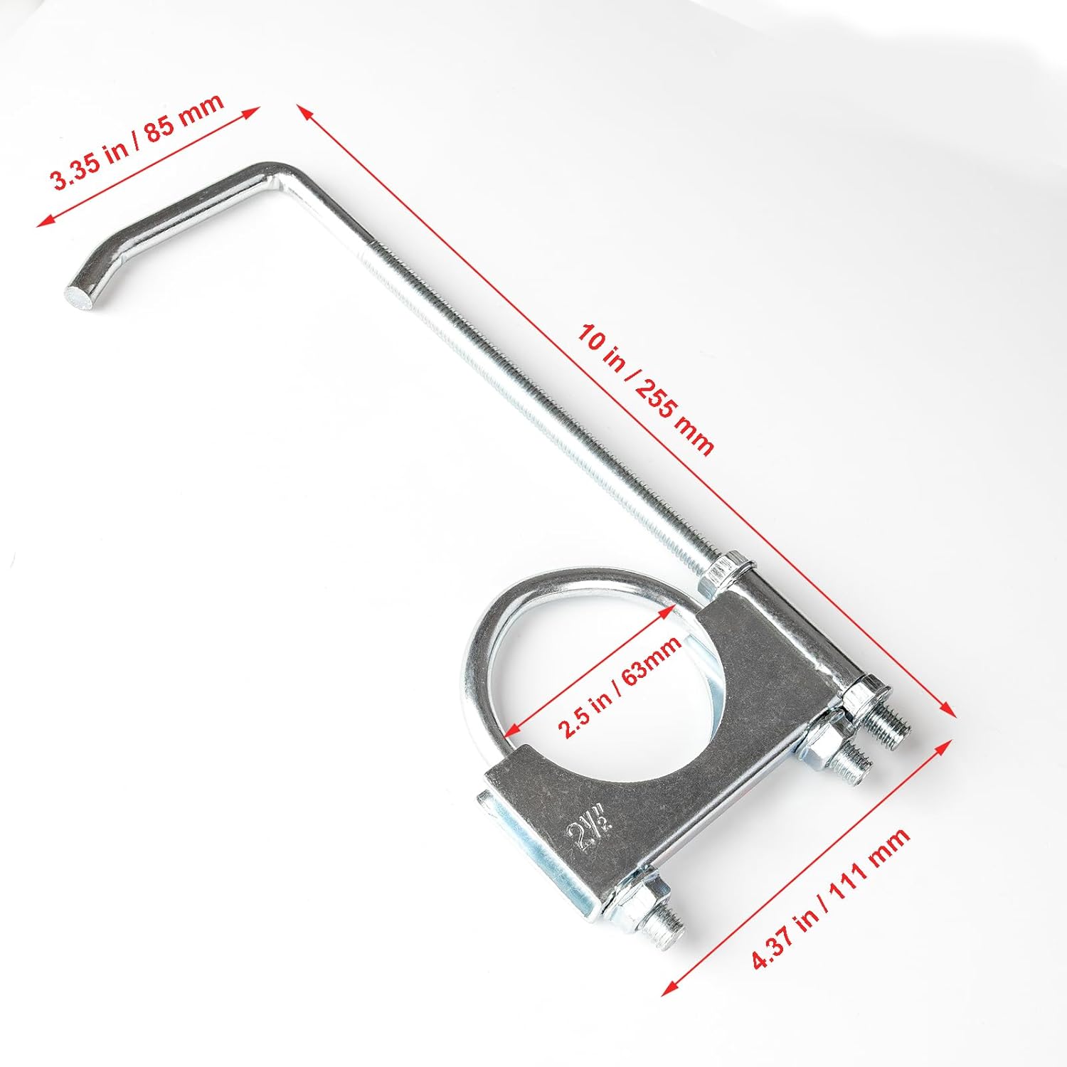 2.5 Inch Exhaust Clamp with Hanger Universal Exhaust Hanger with Clamp,Heavy Duty Exhaust Pipe Hanger Muffler Hanger for 2-1/2" Pipe for Most Car Turck Exhaust System(2.5 Inch Pack of 2)