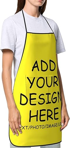 Miniatura 5 de ESETASOT Delantales personalizados para mujeres y hombres, delantal personalizado con bolsillos, imagen, texto, logotipo, delantales de cocina