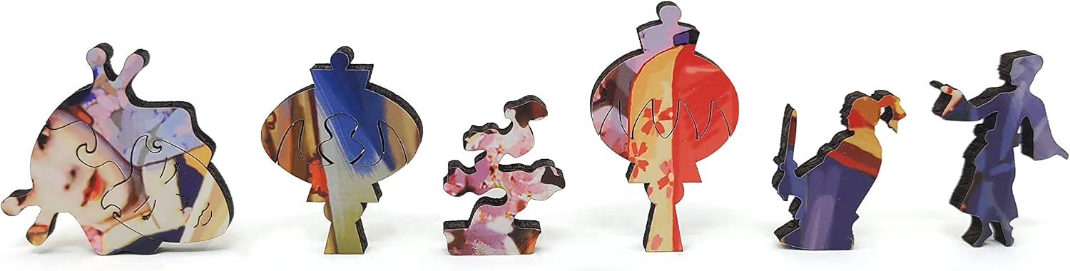 Wooden Puzzle for Adults - Uniquely Shaped Pieces - Made in The USA by FoxSmartBox - 220 Pieces - Sakura Blossom Festival