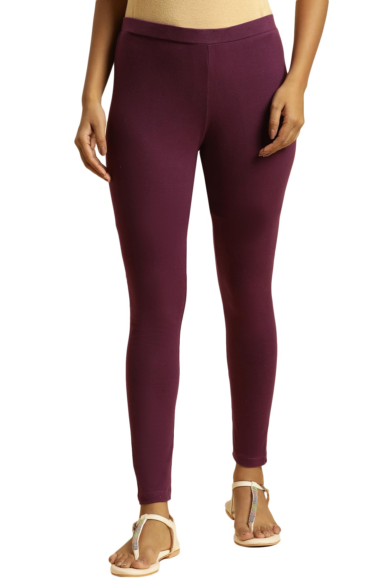 w for woman Lavender Purple Knitted Cotton Lycra Tights_23AUW60105-220750_M-picture-32