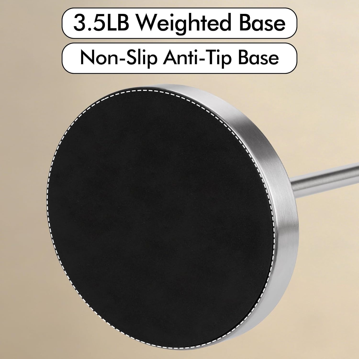 DAWNER 26" Heavy Duty Freestanding Toilet Paper Holder, No-Tipping 3.5LB Weighted Base, Stainless Steel Toilet Paper Holder for Bathrooms and Apartments, Brushed Nickel