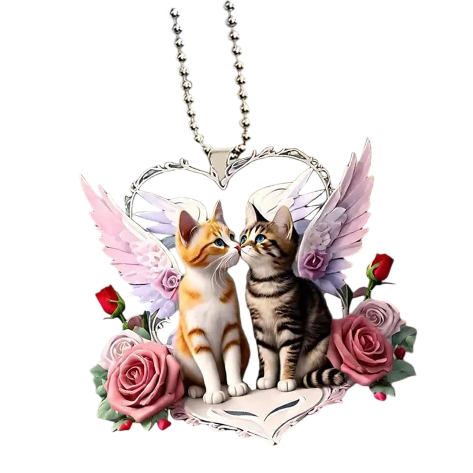 Adorable ABS Felines Shape Auto Pendant Ornament Accessory 2D Acrylic Printed Car Hanger for Personalizing Interior Styling Thin Car Hanging