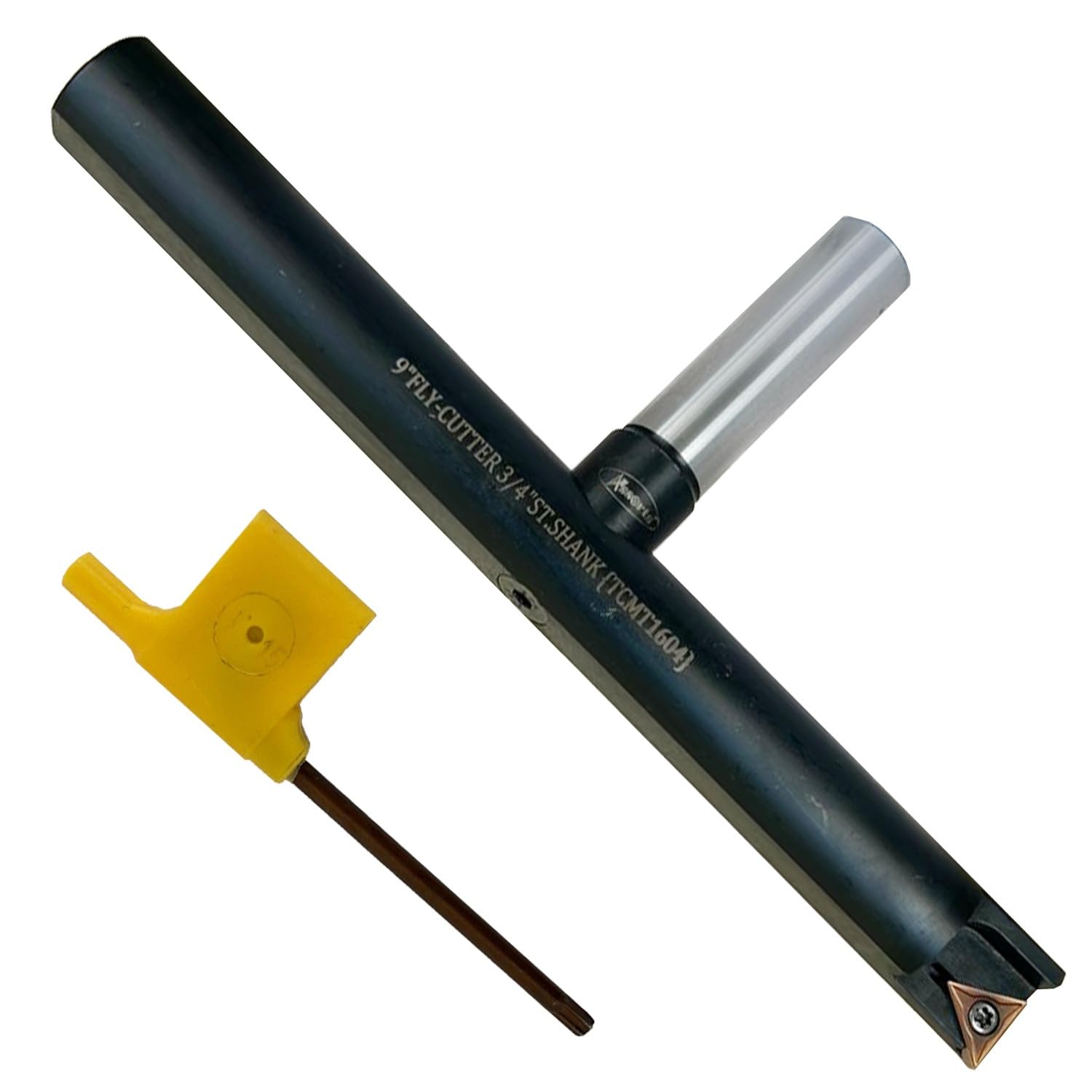 Assorts 9" Indexable Fly Cutter with 3/4" Straight Shank – TCMT 1604 Insert Compatible, Heavy-Duty Balanced Face Milling Cutter for Precision Surface Finishing