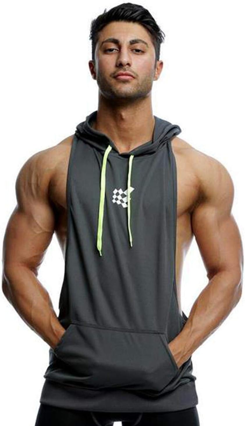 OtherCOOLBABY Mens Gym Stringer Tank Top Bodybuilding Athletic Workout Muscle Fitness Vest Gray M