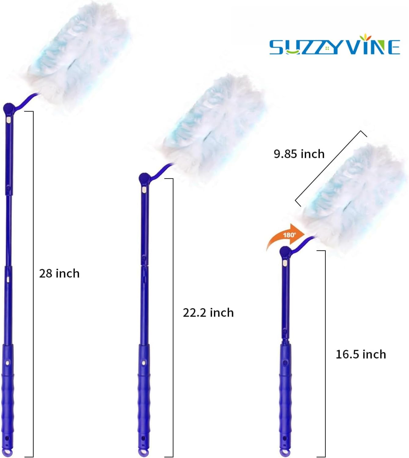 ZYVINE Disposable Duster Wish a Long Handle Plus a Short Handle, Duster