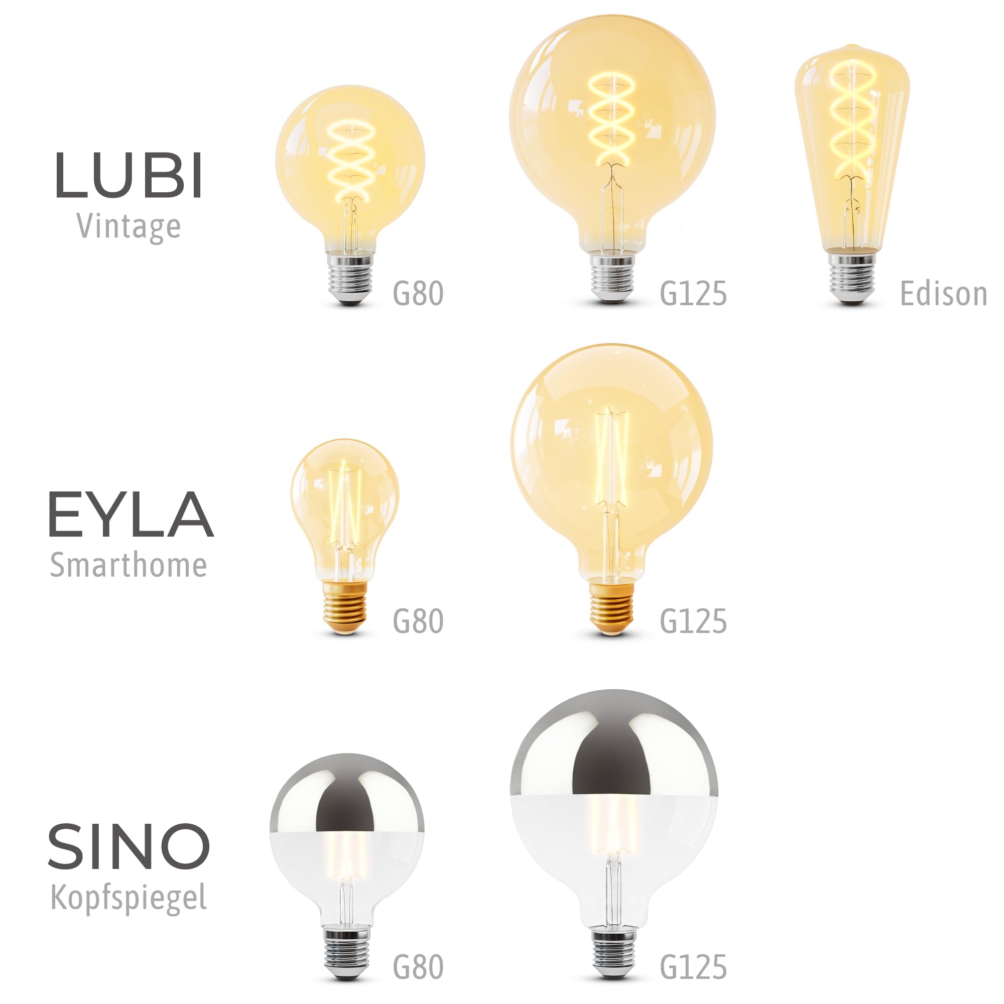 SSC-LUXon PARU Hängeleuchte 3-flammig Retro - Industrial Style Pendellampe mit Textilkabel inkl. Globe XL E27 Filament LED Lampen