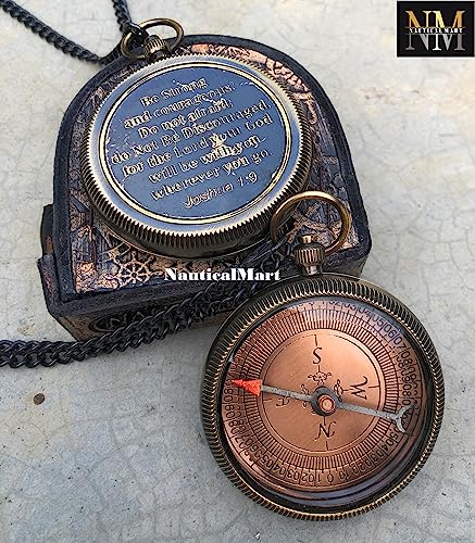 Brújula de latón personalizada con estuche de cuero miniatura 2