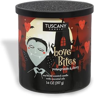 Tuscany Candle Love Bites: Tart Cherry & Crushed Pomegranate Scented Halloween Candle, 14 oz – Mysteriously Spooky Collection