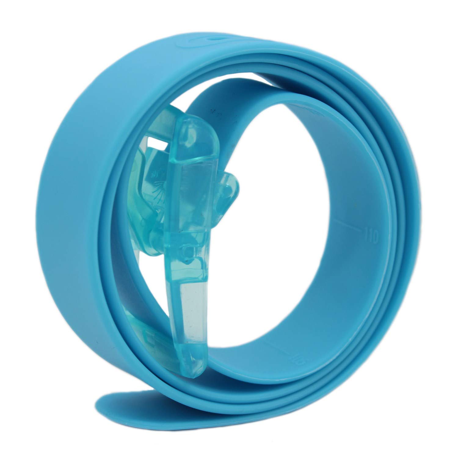 MESHIKAIER Candy Color Unisex Adjustable Rubber Silicone Belt with Plastic Buckle (Sky Blue)