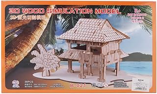 3A B-021 Wood Dai Bamboo House 3D Puzzle Toy 36 Pcs For Kids - 3-5 Years Multi Color