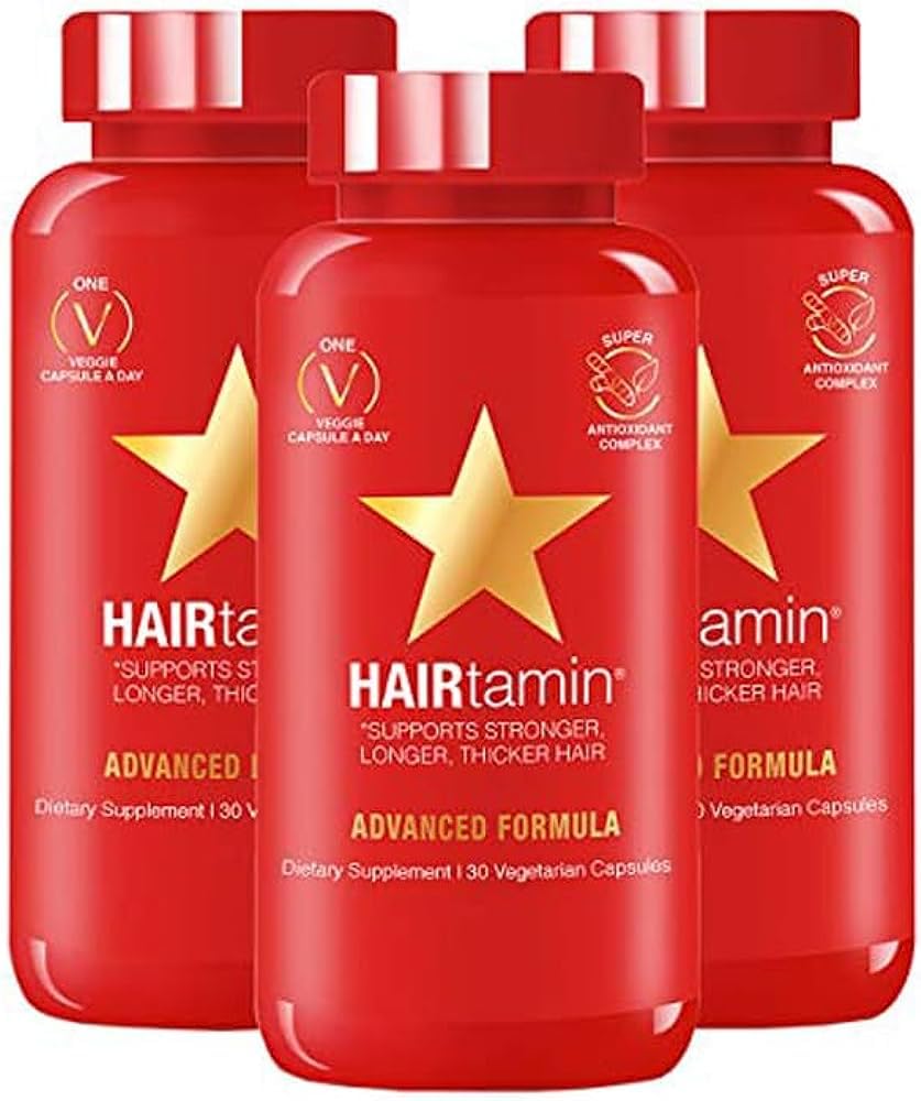 Hairtamin Healthy Hair Gluten-free Hair Growth Biotin Vitamins Capsules (Pack of 3,30 Pieces)