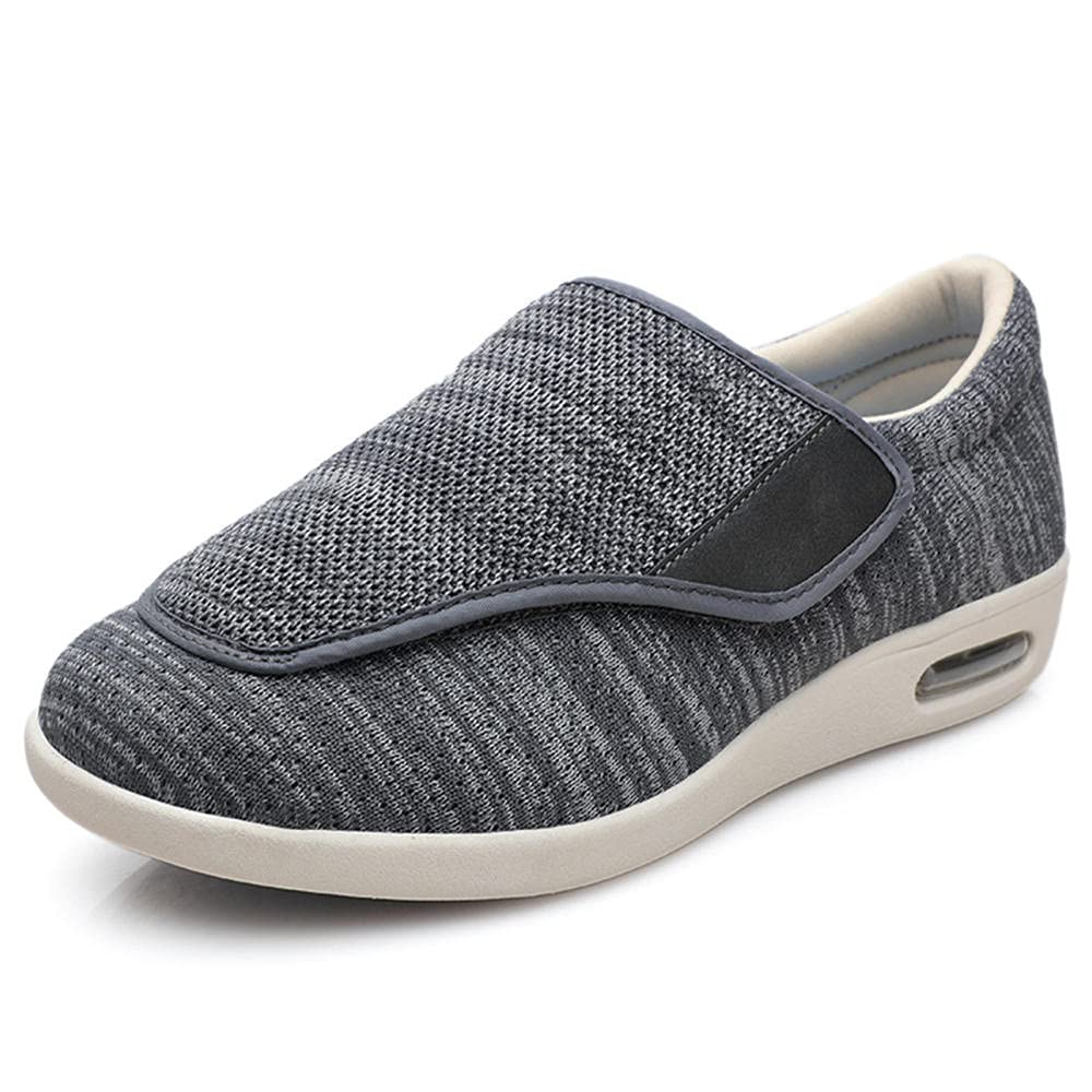 Chaussons diabétiques pour pieds gonflés et larges gris profond taille 37