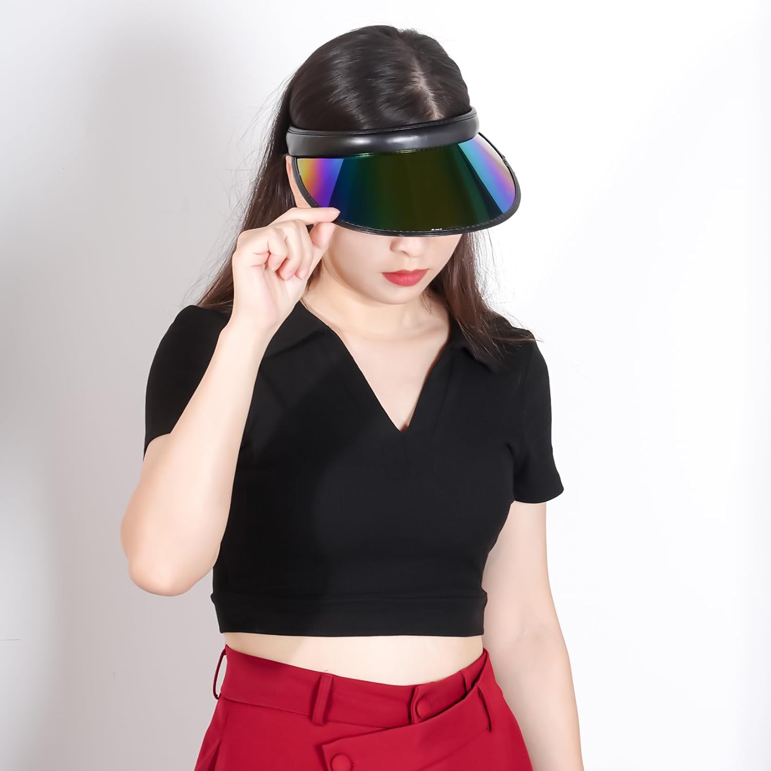 2 Pack Sun Visor Hats Women UV Sports Iridescent Multi Color Tennis Golf UPF Cap Headwear for Men Women Outdoor Summer Travel - Image 6