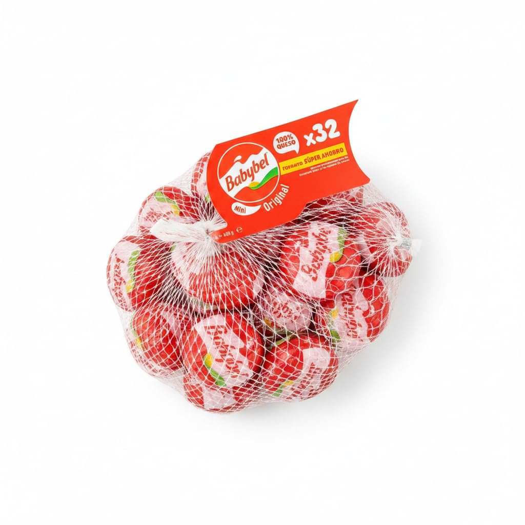 Queso Mini de Vaca 100% Natural - Formato Súper Ahorro 32 Unidades (640g), Snack Saludable sin Lactosa y sin Gluten - Mini Babybel Original - Rico en Calcio y Proteínas para Toda la Familia - NEXU