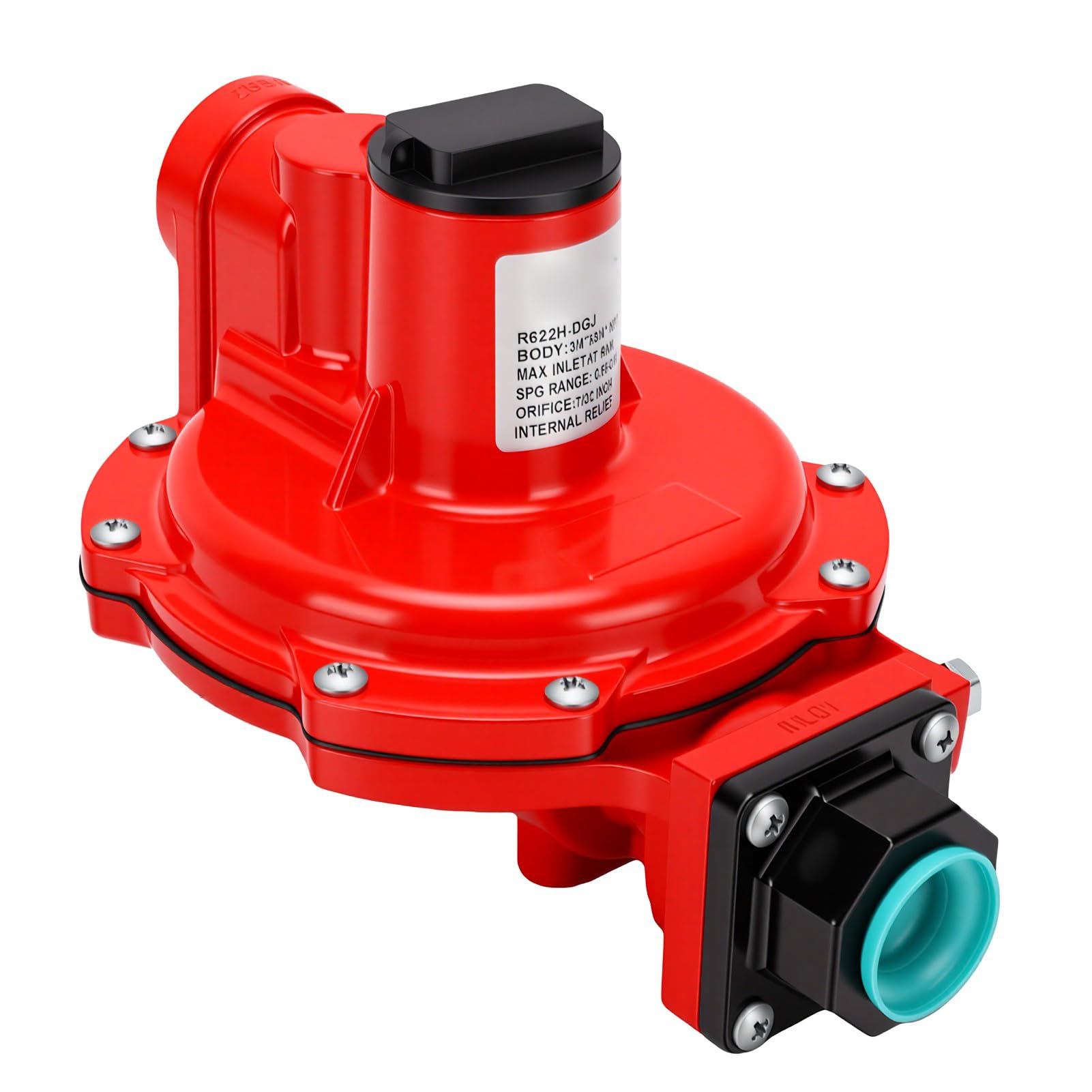 Fafeicy Regulador de Presión de Gas Natural Ajustable de 4-6 PSI, Válvula de Primera Etapa NPT de 3/4 Pulgadas para Sistemas Industriales Comerciales Domésticos