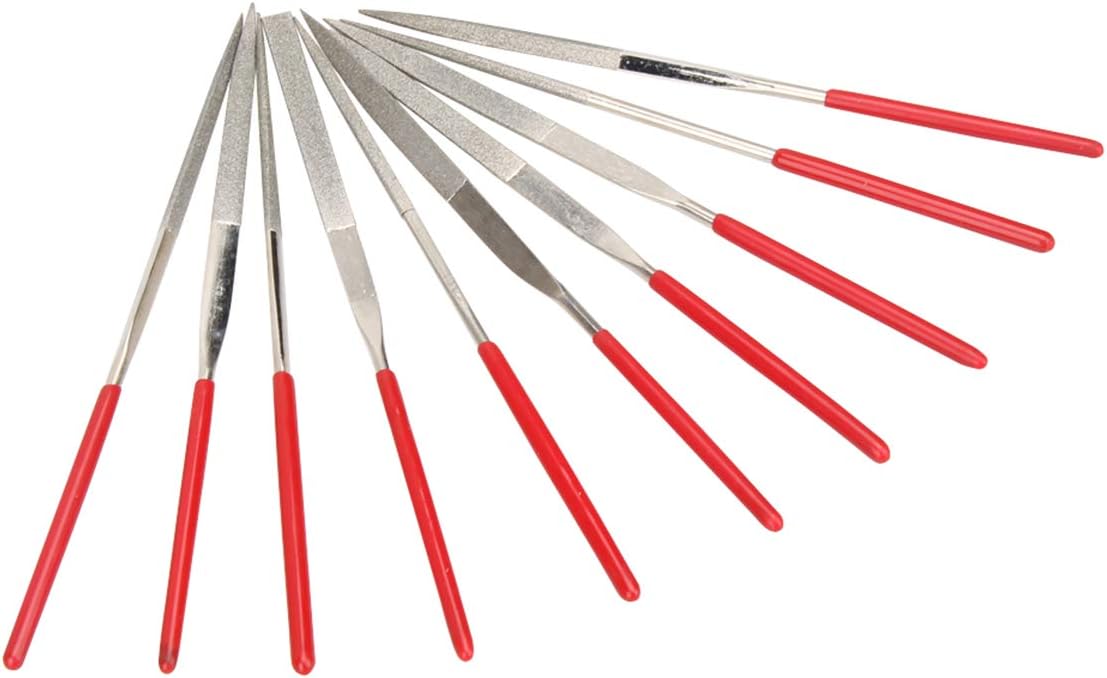Queenbox 10Pcs Diamond Mini Needle File Set, Handy Tools for Ceramic Glass Gem Stone Hobbies and Crafts Portable Hand Tools