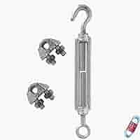 Kit 12 Tendifilo Per Bucato - Morsetti E Tenditori In Acciaio Zincato Per Cavi Da 5mm, Made In Italy - Foto 5